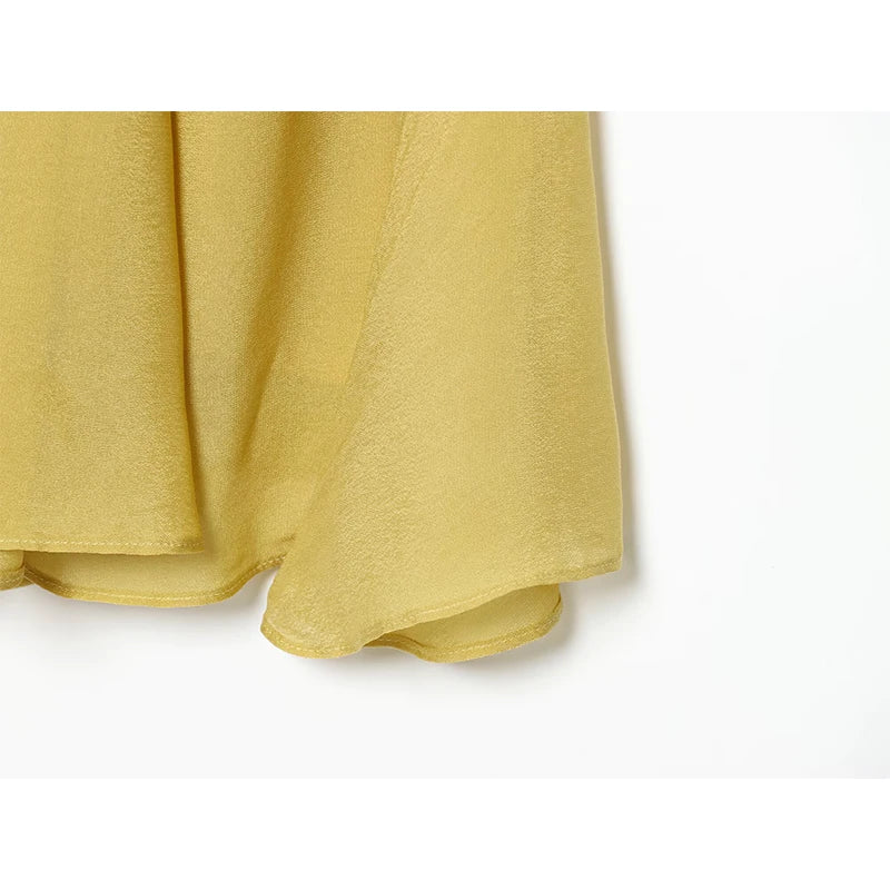 YENKYE Summer 2026 Women's Flowy Long Skirt A-Line Casual Elegant Chiffon Skirts faldas mujer