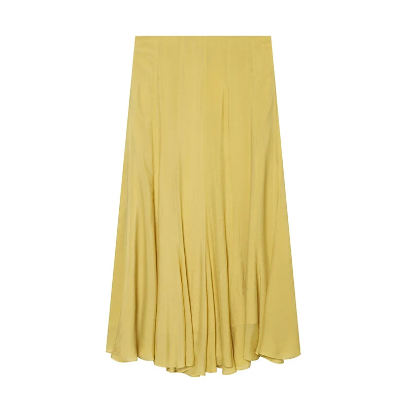 YENKYE Summer 2026 Women's Flowy Long Skirt A-Line Casual Elegant Chiffon Skirts faldas mujer