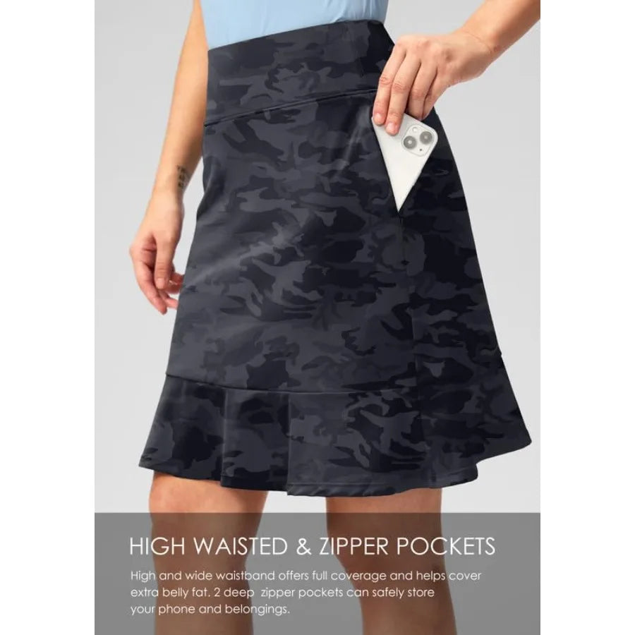Viodia 20" Knee Length Skorts Skirts for Women with Pockets High Waisted Athletic Tennis Golf Skort for Casual Summer