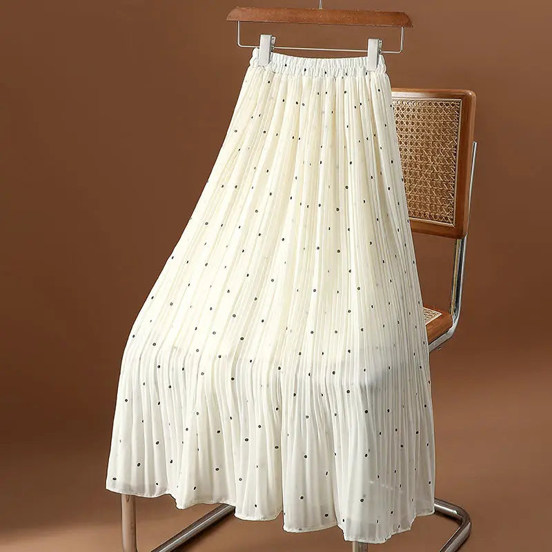 Pleat Women's Skirt Chiffon Fringe Tulle Mesh Skirts For Woman To Knees Length Pleated Clothes Y2k Casual Offer Youthful Emo V