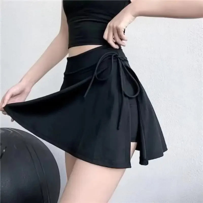 Sports Yoga Skirt Badminton Tennis Skirt Pants Half-body Quick Drying Pocket Skirt Side Split Strap