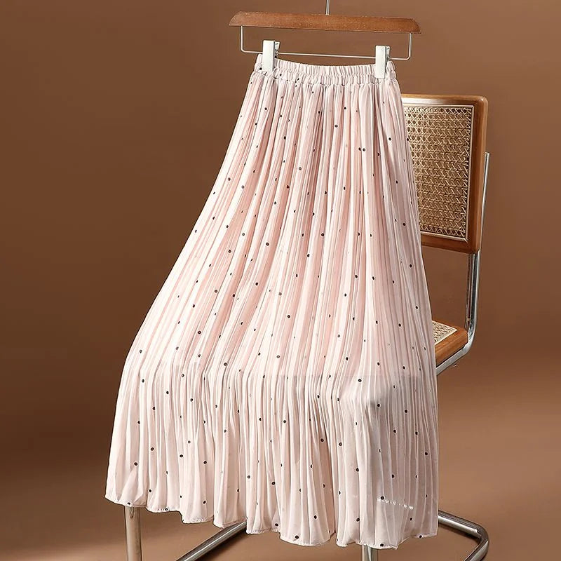 Pleat Women's Skirt Chiffon Fringe Tulle Mesh Skirts For Woman To Knees Length Pleated Clothes Y2k Casual Offer Youthful Emo V