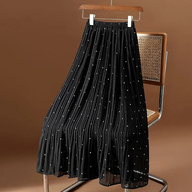 Pleat Women's Skirt Chiffon Fringe Tulle Mesh Skirts For Woman To Knees Length Pleated Clothes Y2k Casual Offer Youthful Emo V