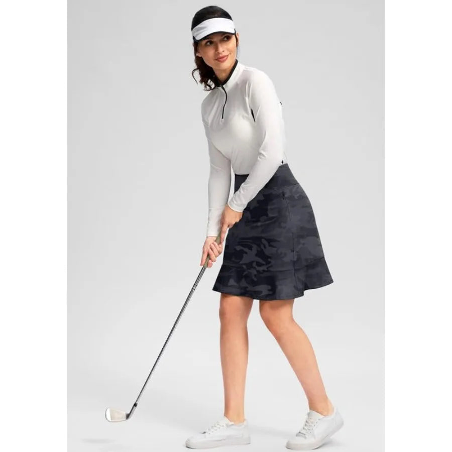 Viodia 20" Knee Length Skorts Skirts for Women with Pockets High Waisted Athletic Tennis Golf Skort for Casual Summer