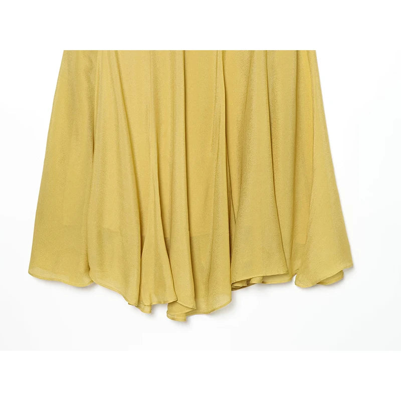 YENKYE Summer 2026 Women's Flowy Long Skirt A-Line Casual Elegant Chiffon Skirts faldas mujer